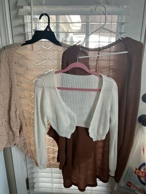 Lot of boho neutral cardigans women M
